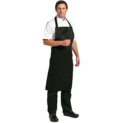 Whites Chefs Clothing Model 900 x 1040 mm Black Apron Whites Chefs Clothing Model 900 x 1040 mm Black Apron