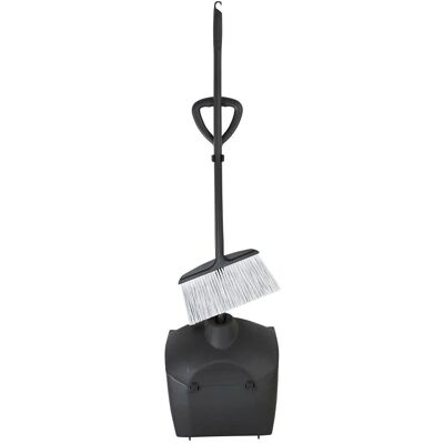 Jantex Lightweight Plastic Broom and Dustpan Set - Black - 30cm Jantex Lightweight Plastic Broom and Dustpan Set - Black - 30cm