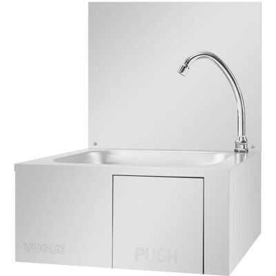 Lavabo sans mains Vogue en acier inoxydable - Hygiénique, Facile à nettoyer - Publicité Lavabo sans mains Vogue en acier inoxydable - Hygiénique, Facile à nettoyer - Publicité