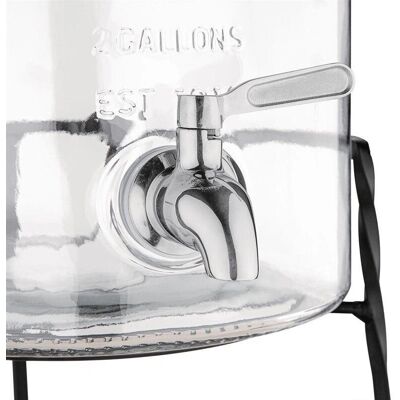 Distributeur d'eau rétro Olympia en verre 8,5L avec support - Publicité Distributeur d'eau rétro Olympia en verre 8,5L avec support - Publicité