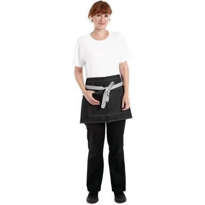 Delantal Denim Southside - Whites Chefs Clothing - Negro y Blanco - 760mm x 400mm Delantal Denim Southside - Whites Chefs Clothing - Negro y Blanco - 760mm x 400mm