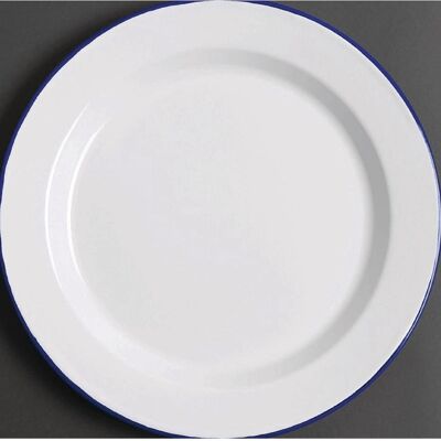 Piatti Olympia in Acciaio Smaltato Blu Bianco 300mm Confezione da 6 - Piatti Piatti Olympia in Acciaio Smaltato Blu Bianco 300mm Confezione da 6 - Piatti