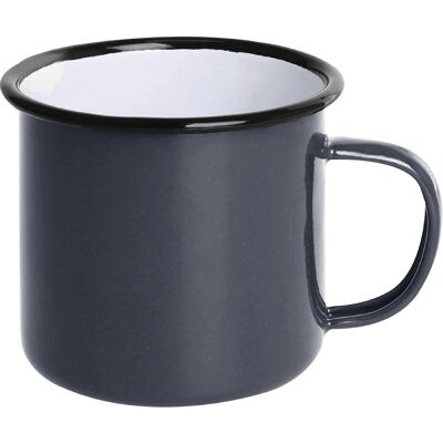 Olympia Mugg grå och svart - 350ml - Hållbart emaillerat stål Olympia Mugg grå och svart - 350ml - Hållbart emaillerat stål