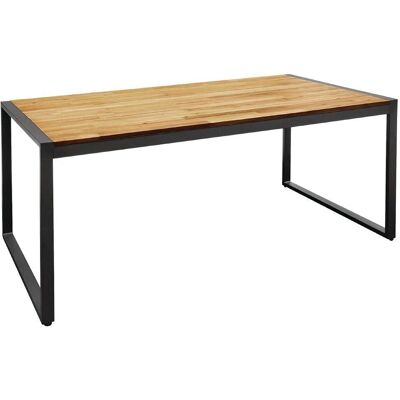 Tavolo Rettangolare in Acciaio e Acacia Bolero - Stile Industriale Tavolo Rettangolare in Acciaio e Acacia Bolero - Stile Industriale