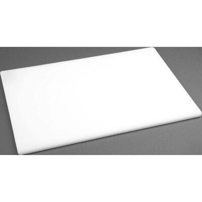 Planche à découper antibactérienne Hygiplas - 450x300x10 mm - blanche - Publicité Planche à découper antibactérienne Hygiplas - 450x300x10 mm - blanche - Publicité