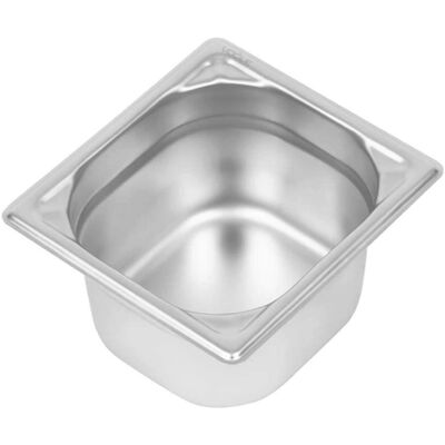 Vogue Stainless Steel GN 1/6 Container - Reinforced Corners - 100mm Vogue Stainless Steel GN 1/6 Container - Reinforced Corners - 100mm