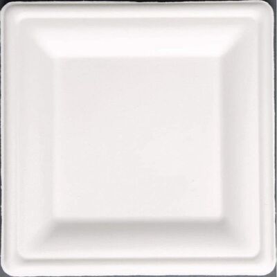 Platos cuadrados de bagasse Fiesta Green - 50 unidades Platos cuadrados de bagasse Fiesta Green - 50 unidades