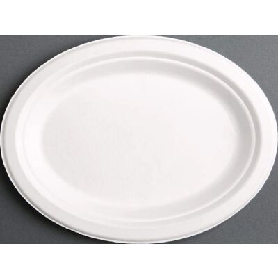 FIESTA Umweltfreundliche Bio-Ovalplatten - 198mm - Packung zu 50 FIESTA Umweltfreundliche Bio-Ovalplatten - 198mm - Packung zu 50