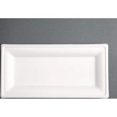 Fiesta Green Modelo - Platos rectangulares de bagazo compostables - 50 unidades Fiesta Green Modelo - Platos rectangulares de bagazo compostables - 50 unidades
