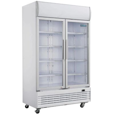 Polar G-Series Upright Display Cooler - 950L, Double Door, Light Box - Food Retail Polar G-Series Upright Display Cooler - 950L, Double Door, Light Box - Food Retail