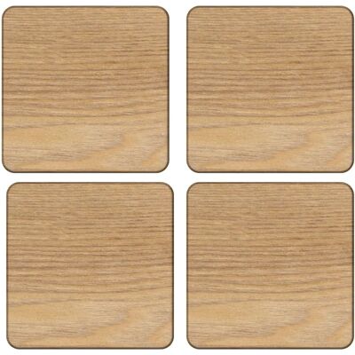 Sous-verres en chêne créatif - Pack de 4 - Naturel, Marron Clair - Unisexe Sous-verres en chêne créatif - Pack de 4 - Naturel, Marron Clair - Unisexe