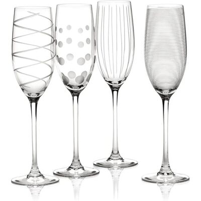 Set di 4 flute di champagne Mikasa Cheers - Cristallo, 250ml Set di 4 flute di champagne Mikasa Cheers - Cristallo, 250ml