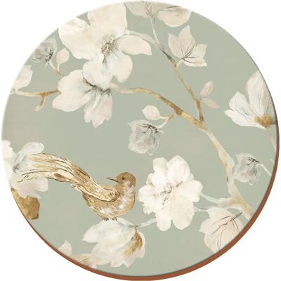 Creative Tops Duck Egg Floral Pack Of 4 Round Premium Placemats - Sous-verres Creative Tops Duck Egg Floral Pack Of 4 Round Premium Placemats - Sous-verres