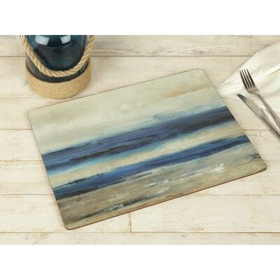 Creative Tops Blauwe Abstract Set van 4 Grote Premium Placemat - Placemat Set Creative Tops Blauwe Abstract Set van 4 Grote Premium Placemat - Placemat Set