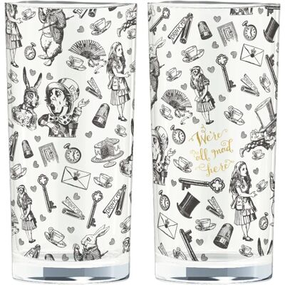 V&A Alice's Adventures in Wonderland Set of 2 High Ball Glasses - High Ball Glasses V&A Alice's Adventures in Wonderland Set of 2 High Ball Glasses - High Ball Glasses