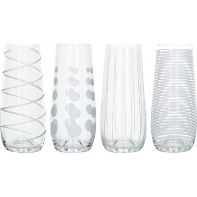 Mikasa Cheers Pack Of 4 Stemless Flute Glasses - Sklo Mikasa Cheers Pack Of 4 Stemless Flute Glasses - Sklo