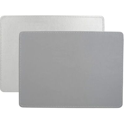 Sous-plat en faux cuir argenté - Pack de 4 Sous-plat en faux cuir argenté - Pack de 4