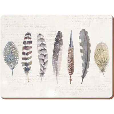 Creative Tops Plumes Lot de 6 sets de table premium - Rectangulaire Creative Tops Plumes Lot de 6 sets de table premium - Rectangulaire