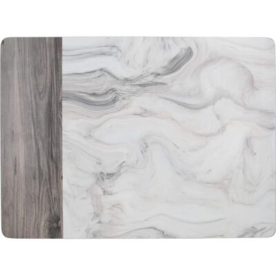 Set de 6 sets de table en marbre - Blanc/Gris Set de 6 sets de table en marbre - Blanc/Gris