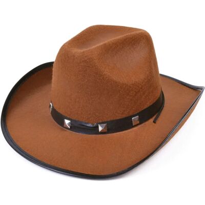 Chapeau de cowboy en feutre marron Bristol Novelty - Style rodéo - Publicité Chapeau de cowboy en feutre marron Bristol Novelty - Style rodéo - Publicité