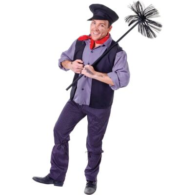 Bristol Novelty Mens Chimney Sweep Adult Costume - Grey Bristol Novelty Mens Chimney Sweep Adult Costume - Grey