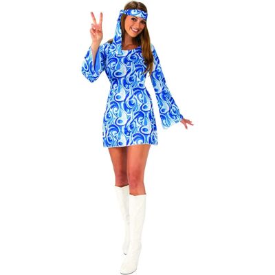 Bristol Novelty Flower Power Hippy Girl Costume - Adult UK 10-14 Bristol Novelty Flower Power Hippy Girl Costume - Adult UK 10-14