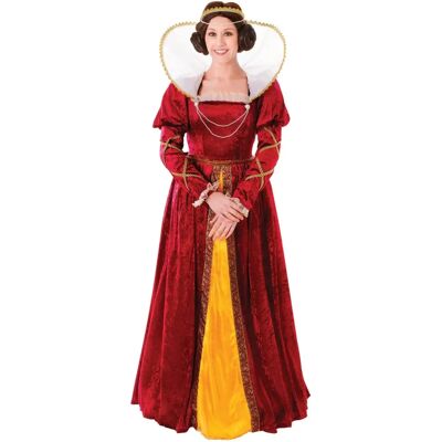 Déguisement adulte Queen Elizabeth - Bordeaux/Jaune/Or - Costume Déguisement adulte Queen Elizabeth - Bordeaux/Jaune/Or - Costume