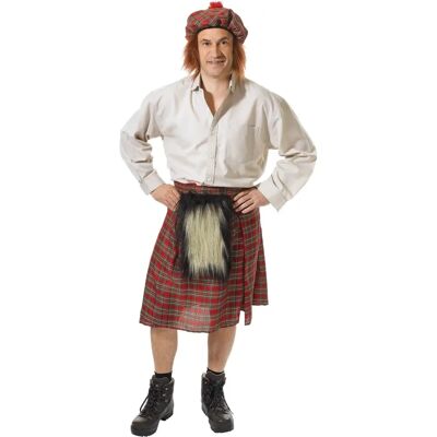 Bristol Novelty Férfi Skót Kilt - Piros - Jelmez Bristol Novelty Férfi Skót Kilt - Piros - Jelmez