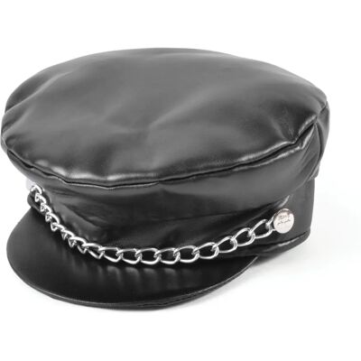Chapeau punk en cuir noir Bristol Novelty - Costume d'Halloween Chapeau punk en cuir noir Bristol Novelty - Costume d'Halloween