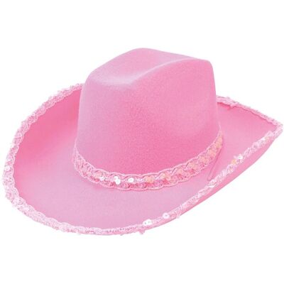 Cappello da cowboy in feltro rosa - Costume di Halloween Cappello da cowboy in feltro rosa - Costume di Halloween