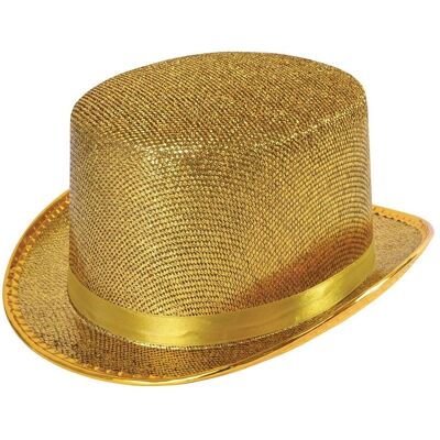 Chapeau haut de forme doré Bristol Novelty avec bande de satin - Top Hat Chapeau haut de forme doré Bristol Novelty avec bande de satin - Top Hat