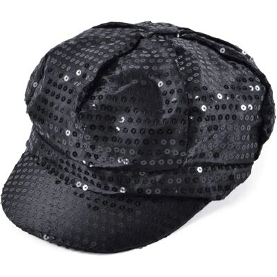 Svart sequin mössa Bristol Novelty - 70s & 80s stil för kvinnor Svart sequin mössa Bristol Novelty - 70s & 80s stil för kvinnor