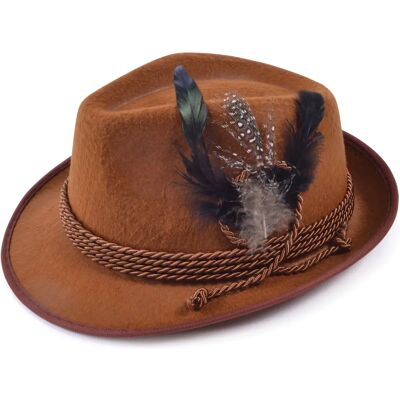 Chapeau d'Oktoberfest pour hommes de Bristol Novelty - Marron - Costume d'Halloween Chapeau d'Oktoberfest pour hommes de Bristol Novelty - Marron - Costume d'Halloween