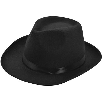 Cappello da gangster Bristol Novelty in feltro di lana - Unisex - Adulti - Nero Cappello da gangster Bristol Novelty in feltro di lana - Unisex - Adulti - Nero