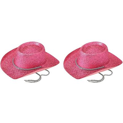 Cappello da cowboy rosa con glitter Bristol Novelty - Costume da cowgirl Cappello da cowboy rosa con glitter Bristol Novelty - Costume da cowgirl