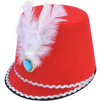 Chapeau de majorette Rouge - Pour adultes - Publicité Chapeau de majorette Rouge - Pour adultes - Publicité