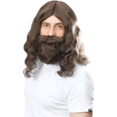 Bristol Novelty Mens Hippy Jesus Wig & Beard Set - Wig & Beard Set Bristol Novelty Mens Hippy Jesus Wig & Beard Set - Wig & Beard Set