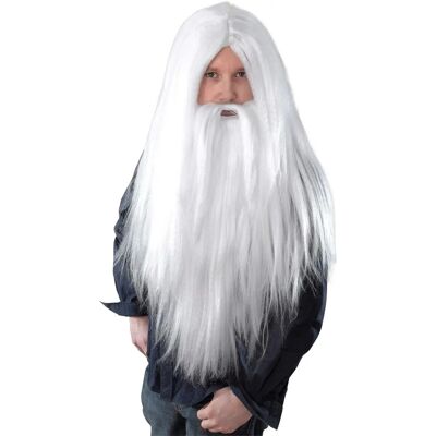 Perruque de Sorcier Bristol Novelty - Barbe - Blanche - Costume d'Halloween Perruque de Sorcier Bristol Novelty - Barbe - Blanche - Costume d'Halloween