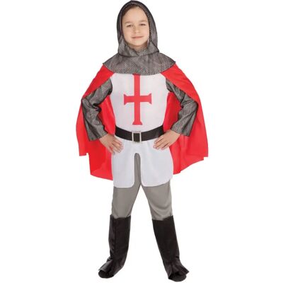 Bristol Novelty Crusader Boy Costume - White/Red/Silver Bristol Novelty Crusader Boy Costume - White/Red/Silver