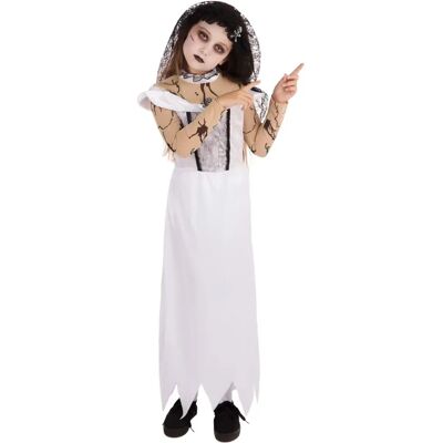 Bristol Novelty Zombie Bride Childrens Costume - Kids Costume - White/Black Bristol Novelty Zombie Bride Childrens Costume - Kids Costume - White/Black