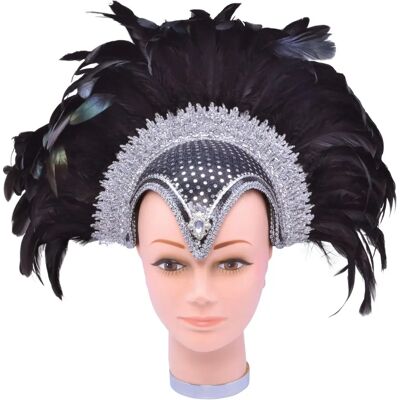 Bristol Novelty Black Jewel Feather Helmet - Costume Accessory Bristol Novelty Black Jewel Feather Helmet - Costume Accessory