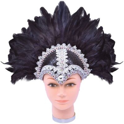 Casque en plumes pour femmes Bristol Novelty Noir avec tressage - Accessoire Halloween - Publicité Casque en plumes pour femmes Bristol Novelty Noir avec tressage - Accessoire Halloween - Publicité