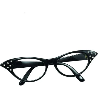 Lunettes Bristol Novelty Femmes Style Années 50 Accessoires de Costume Halloween - Lunettes Style 50s Plastique Noir Détails Diamant Taille Unique Adulte Lunettes Bristol Novelty Femmes Style Années 50 Accessoires de Costume Halloween - Lunettes Style 50s Plastique Noir Détails Diamant Taille Unique Adulte