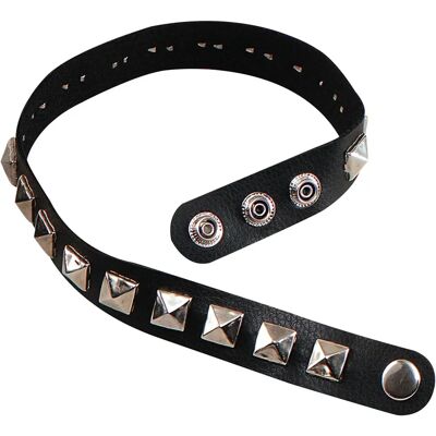 Collier punk à clous Bristol Novelty noir/argent - Accessoire de costume - Publicité Collier punk à clous Bristol Novelty noir/argent - Accessoire de costume - Publicité