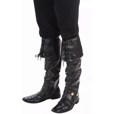 Bristol Novelty Schwarze/Gold Deluxe Stiefelüberzüge - Unisex Kostümzubehör Bristol Novelty Schwarze/Gold Deluxe Stiefelüberzüge - Unisex Kostümzubehör