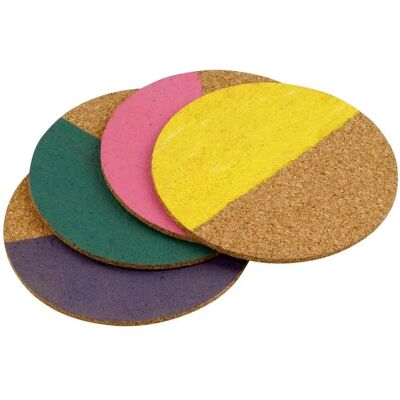 Sous-verres en liège Tasty Urban Oasis - Ensemble de 4 colorés Sous-verres en liège Tasty Urban Oasis - Ensemble de 4 colorés