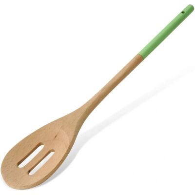 Cuillère de cuisine ajourée en bois de hêtre Tasty Green - Publicité Cuillère de cuisine ajourée en bois de hêtre Tasty Green - Publicité