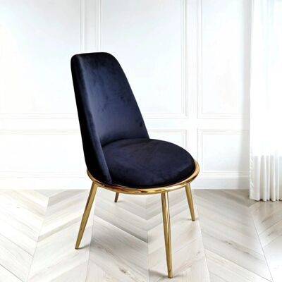 WWE Riviera Black Luxury Velvet Dining Chair - Dining Chair WWE Riviera Black Luxury Velvet Dining Chair - Dining Chair