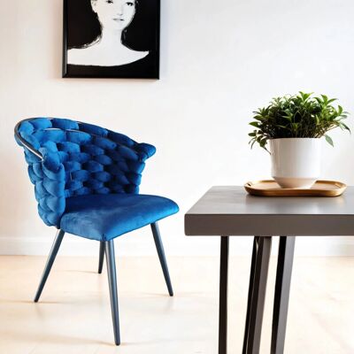 WWE - Valencia Blue - Luxury Velvet - Dining Chairs WWE - Valencia Blue - Luxury Velvet - Dining Chairs