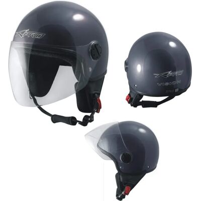 A-PRO - Jet Demi Scooter - Gris Foncé - Helmet - Publicité A-PRO - Jet Demi Scooter - Gris Foncé - Helmet - Publicité